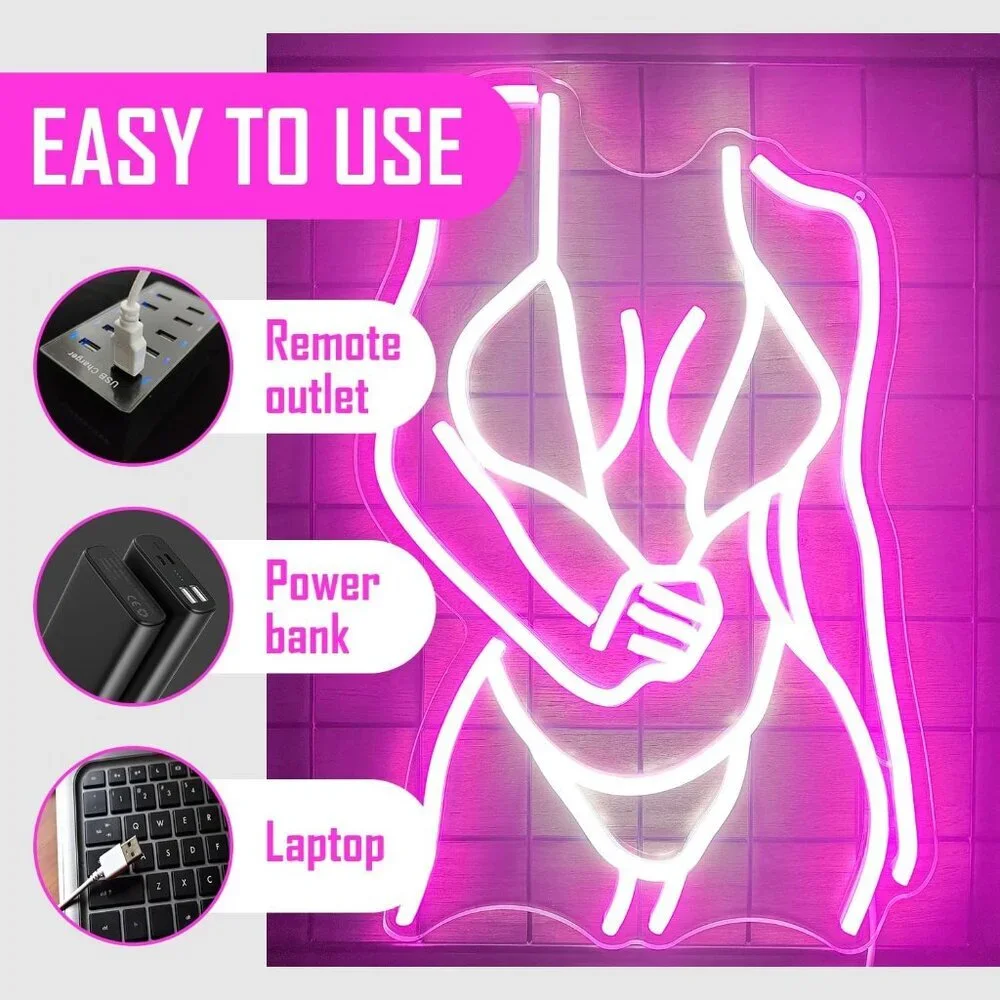 Women's Sexy Lady Body Dimmable Neon Led Sign For Club Bar For Wall Decor
